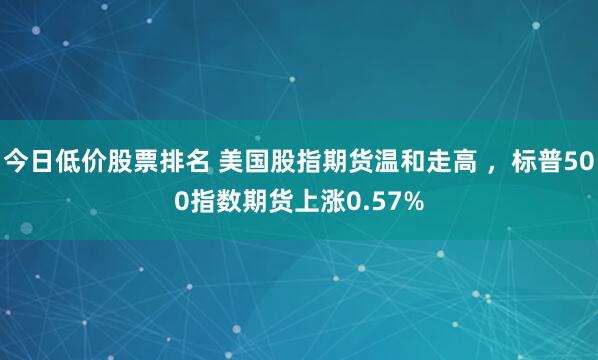 今日低价股票排名 美国股指期货温和走高 ，标普500指数期货上涨0.57%
