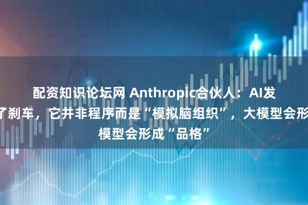 配资知识论坛网 Anthropic合伙人：AI发展已踩不了刹车，它并非程序而是“模拟脑组织”，大模型会形成“品格”